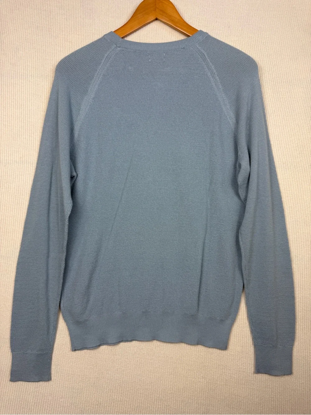 J.Crew 100% Cotton Waffle Knit Crewneck Sweater Blue Men’s Size Medium